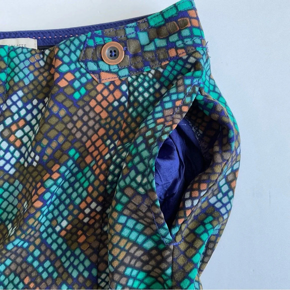 Anthropologie The Essential Culotte Sz 0 Wide Leg Cropped Snake Print Boho Retro - Picture 6 of 13